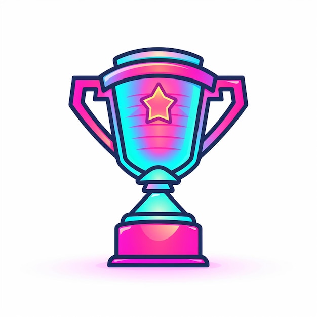 Photo a colorful trophy with a star on top of it generative ai