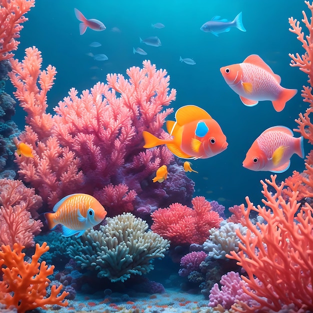 Colorful Tropical Fish in Aquarium