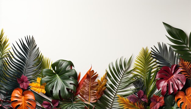 colorful tropical leaves generative ai