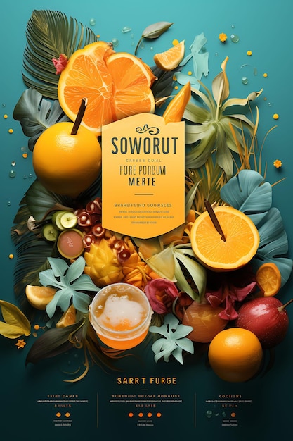 Photo colorful tropical mango liqueur with a vibrant and exotic color palet creative concept ideas design