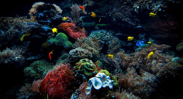 カラフルな熱帯のサンゴ礁の風景 海での生活