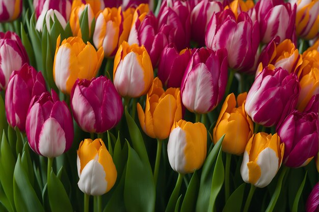 Colorful tulip field