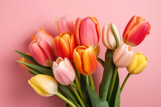 Colorful tulips Generate Ai