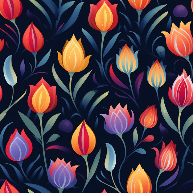 colorful tulips with the colors of spring