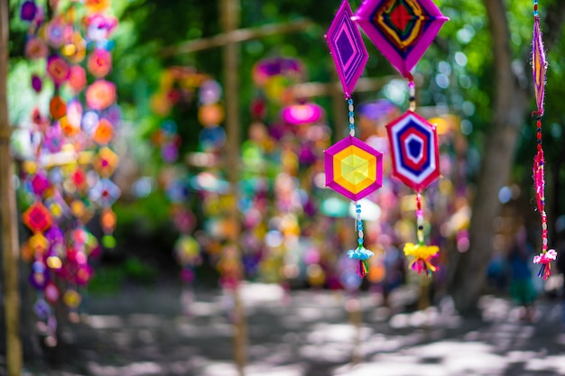 Colorful tung flag from traditional way of life in Thailand