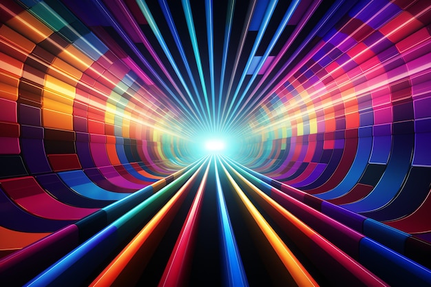 Photo colorful tunnel ai generated