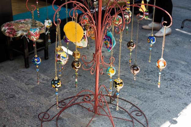 Colorful turkish ceramic balls as souvenirs