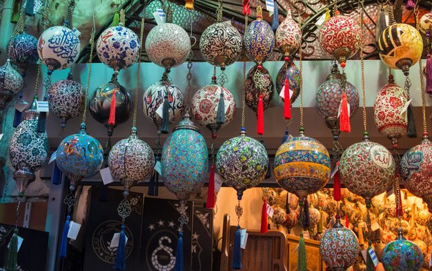 Colorful turkish ceramic balls as souvenirs