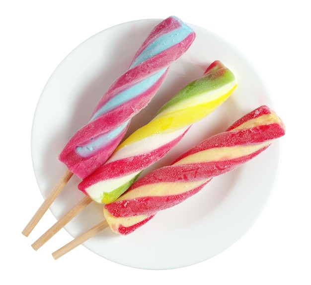 Colorful twisted popsicles