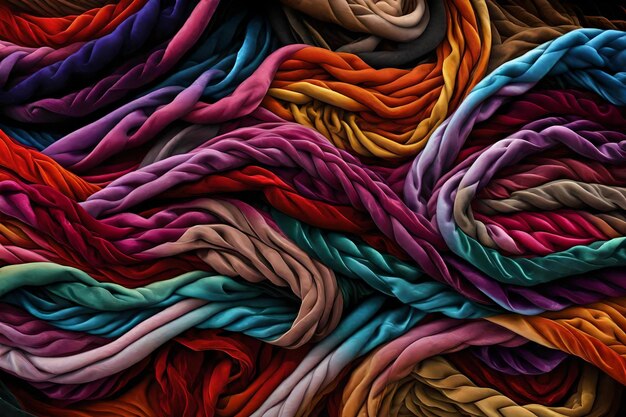 Colorful twisted velvet fabric texture