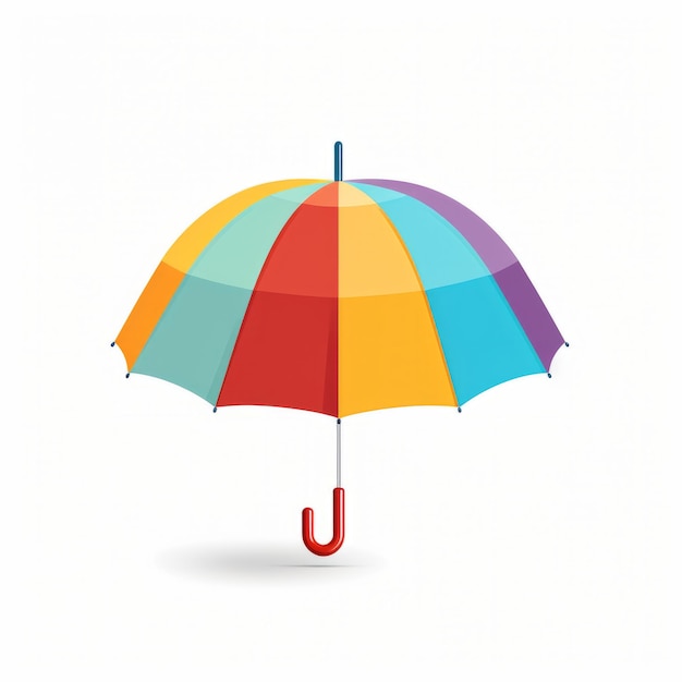 Colorful Umbrella Icon On White Background