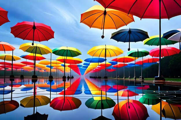 a colorful umbrella with the word " the word " on it