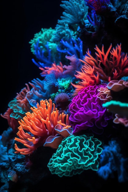 Colorful underwater world landscape generative ai