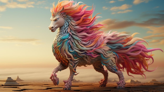 Photo colorful unicorn character designs and miniatures picture ai generated art