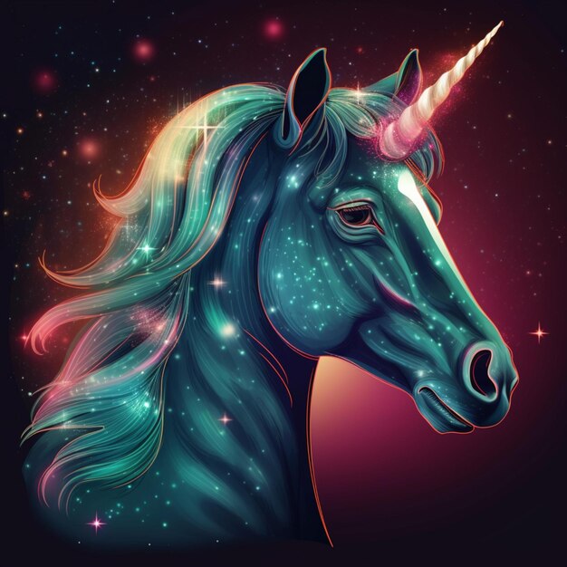 Colorful unicorn vector illustration design