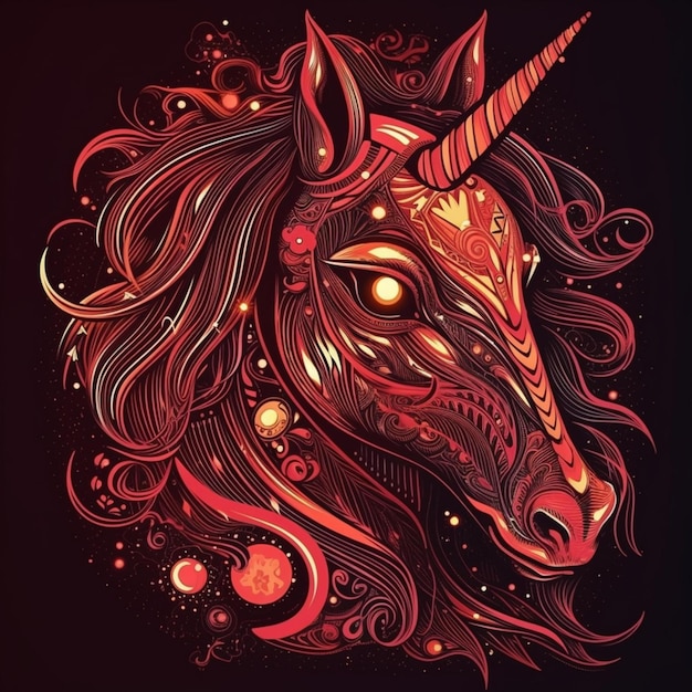 Colorful unicorn vector illustration design