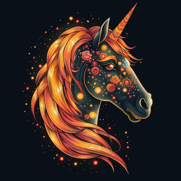 Colorful unicorn vector illustration design