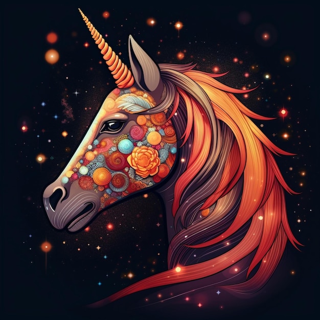 Colorful unicorn vector illustration design