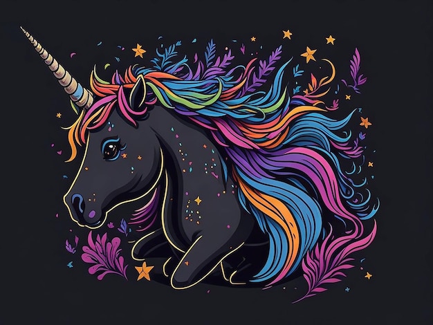 Colorful unicorn vector illustration