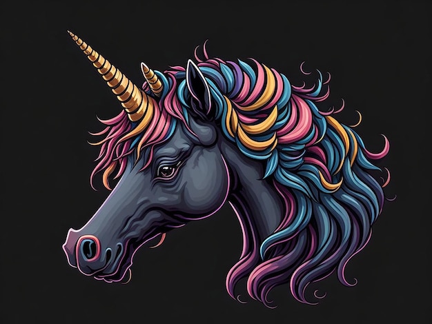 Colorful unicorn vector illustration