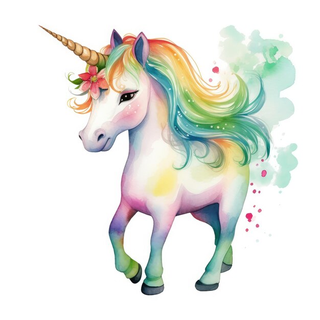 a colorful unicorn with a rainbow on its head