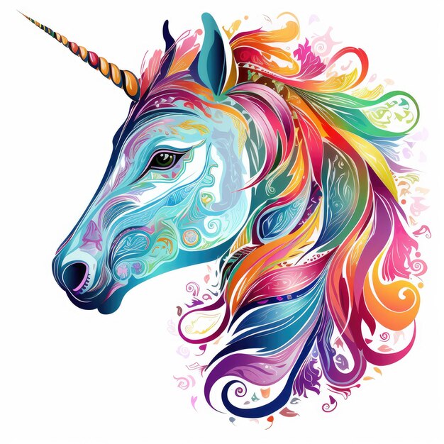 a colorful unicorn with an unicorn on it