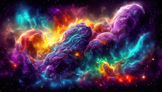 우주 공간 개념으로 다채로운 우주 은하 성운 벽지