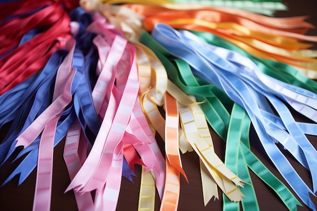 Photo colorful variety of honor roll ribbons