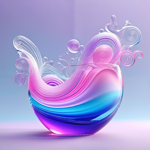 Colorful Vase With Swirly Design