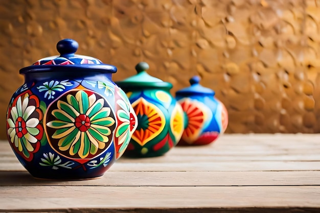 A colorful vase with the word " flower " on it.