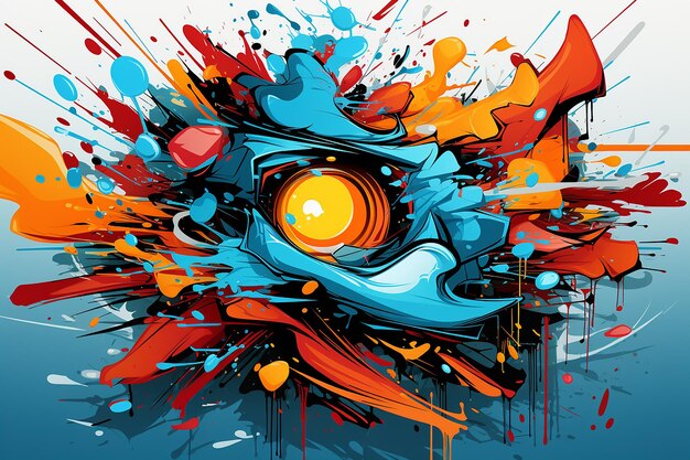 Foto arte vettoriale colorata di graffiti stile ai generato