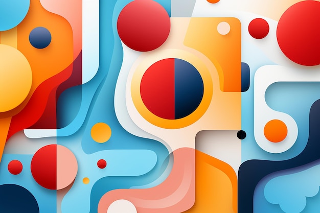 colorful vector art of simple geometric shapes AI generated