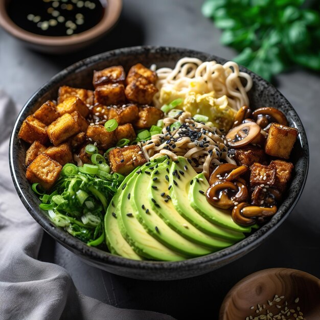 Photo colorful vegan buddha bowl