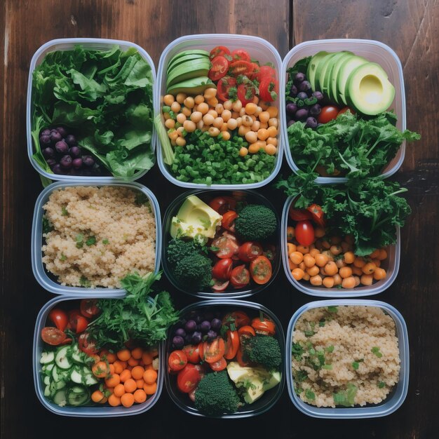 Colorful Vegan Meal Prep Fresh from the Garden