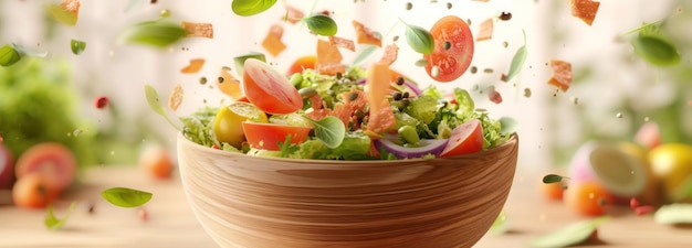 Colorful Vegetable Bowl on Table