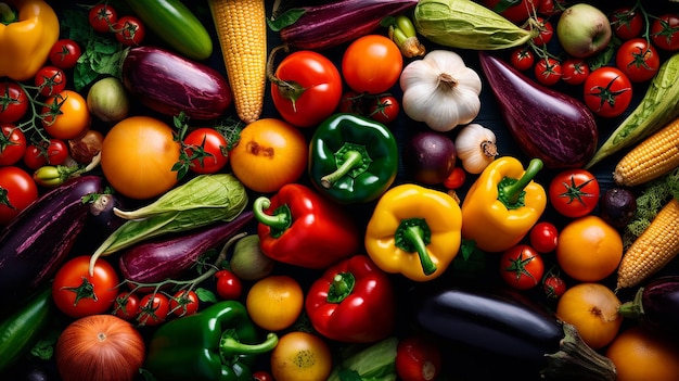 Colorful Vegetables in Artistic Arrangement CloseUp