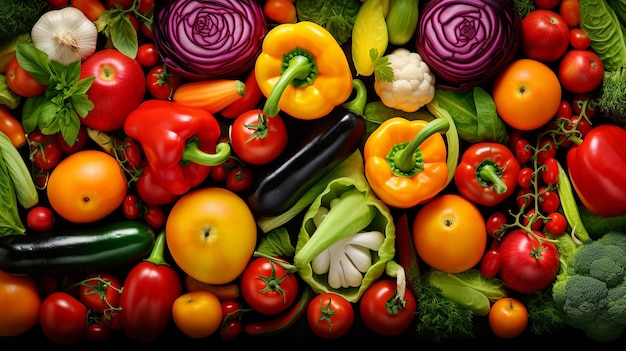 Colorful Vegetables in Artistic Arrangement CloseUp