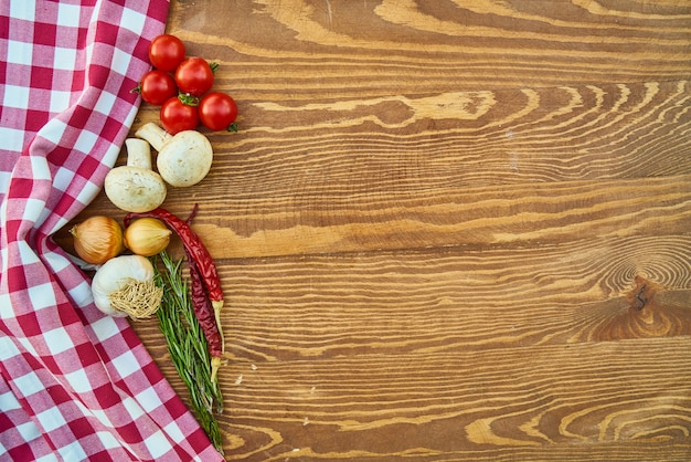 Colorful Vegetables on Wooden Table