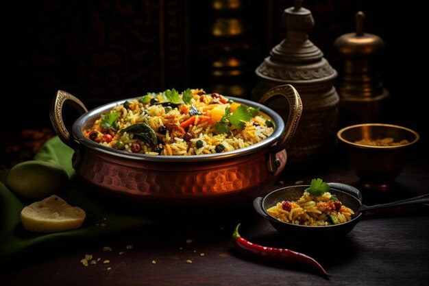 Colorful Veggie Dum Biryani Biryani picture photography