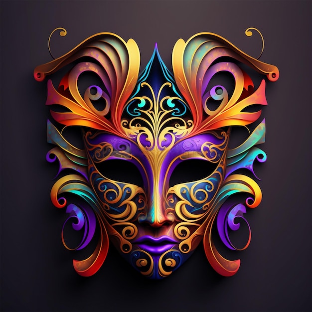 Colorful Venetian carnival mask