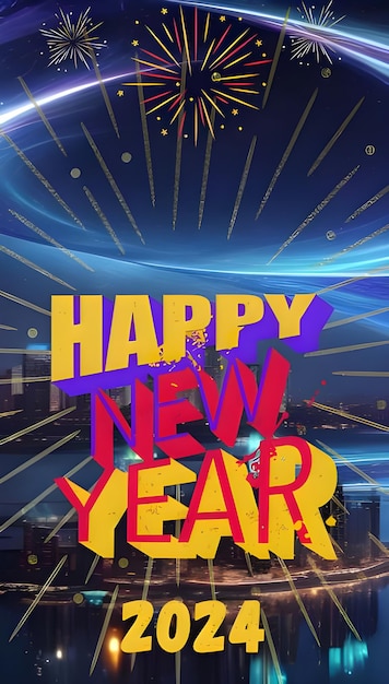 Photo colorful vibrant celebration background wallpaper for happy new year 2024