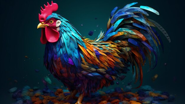 Colorful Vibrant Chicken