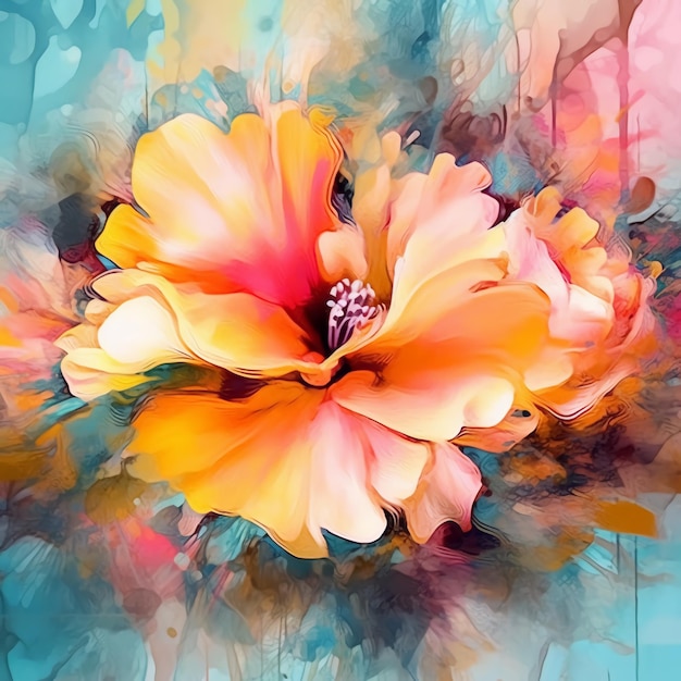 Colorful and vibrant floral abstract image water color effect suitable for background image