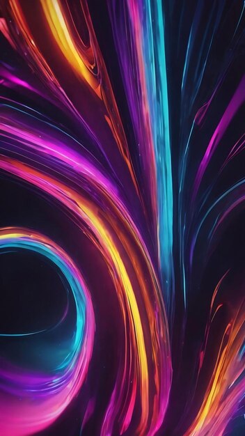 Colorful vibrant flowing neon futuristic abstract background template