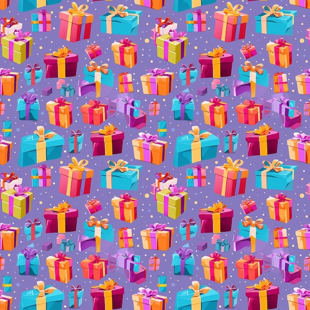 colorful vibrant gifts Seamless pattern