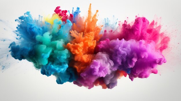 Colorful vibrant rainbow holi paint color powder explosion background