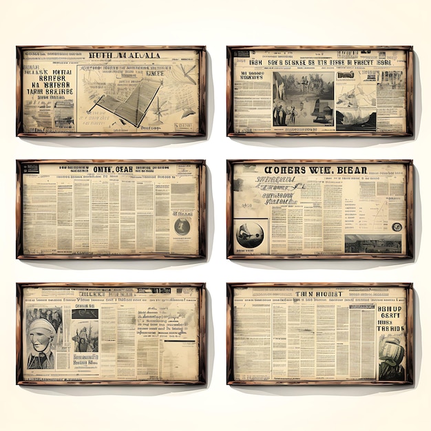 Photo colorful vintage newspaper paper with black and white headlines colum creative concept idea design
