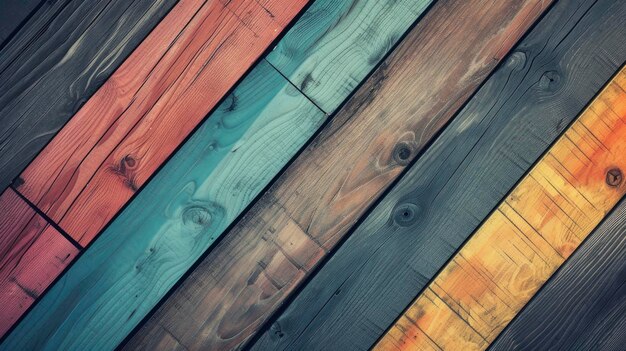 Photo colorful vintage wooden table texture background