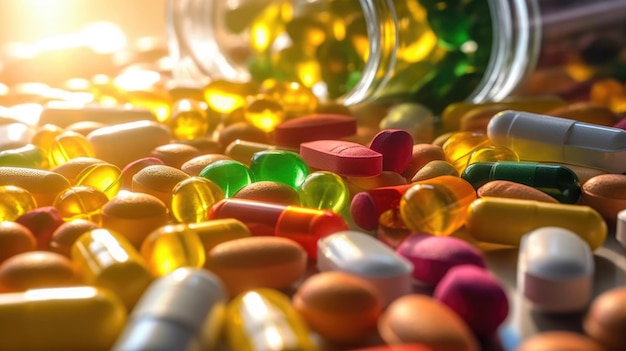 Colorful Vitamin Supplements