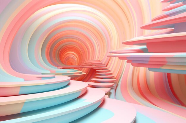 a colorful wall of books in a spiral